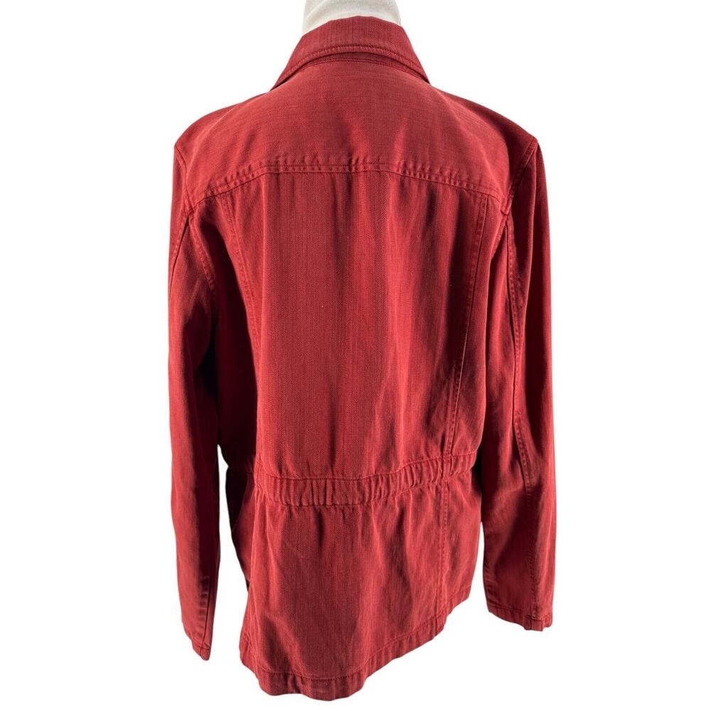 Orvis Women's Red Lyocell Cotton Utility Long Sleeve Button Jacket Size Medium - Picture 3 of 7